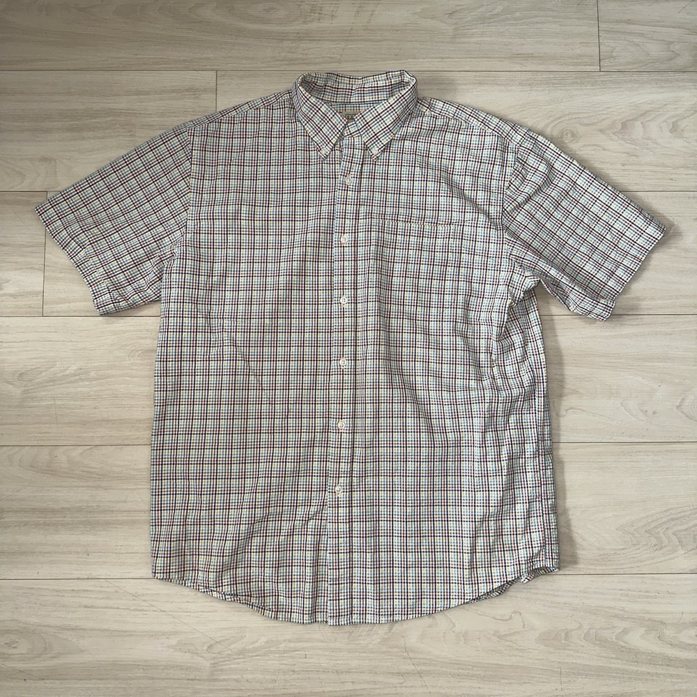 LL Bean Mens Traditional Fit Seersucker Button Down up Shirt L Regular large